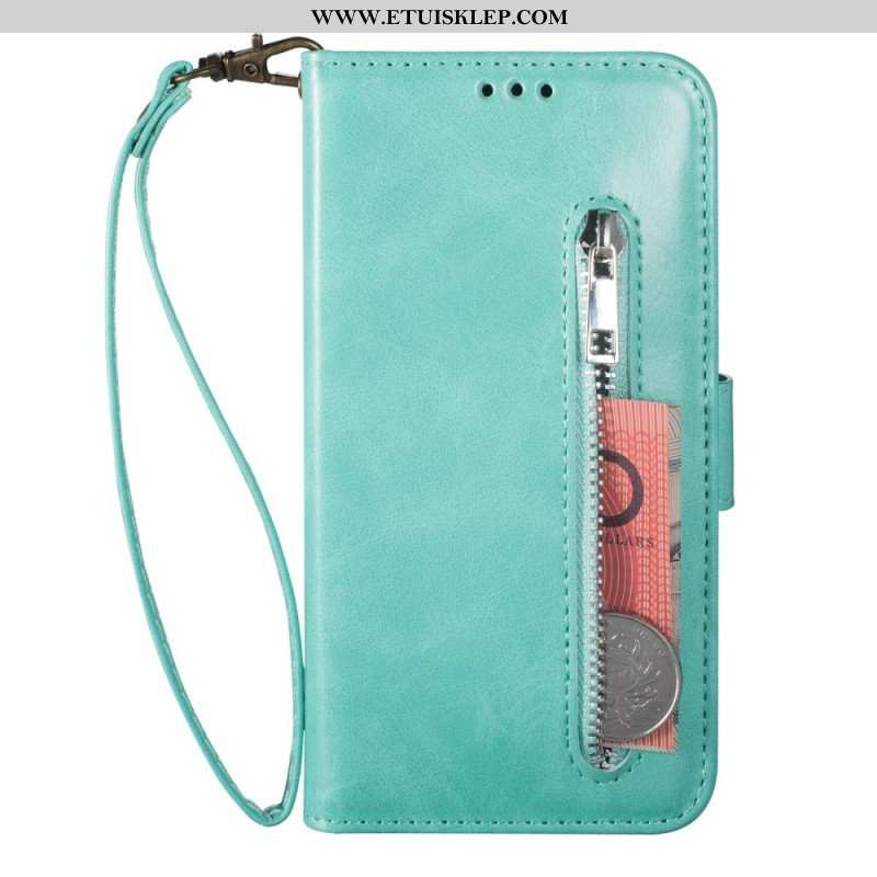 Etui Folio do iPhone 14 Pro z Łańcuch Portmonetka Na Monety Ze Smyczą